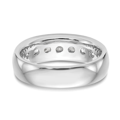 14K Weißgold 7 Stein 1 Karat Rund Diamant Komplett Kanalfassung Ring
