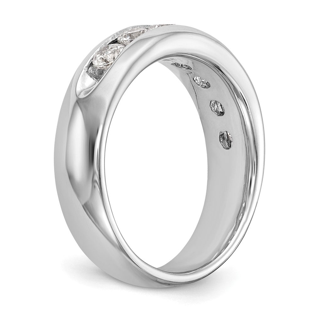 14K Weißgold 7 Stein 1 Karat Rund Diamant Komplett Kanalfassung Ring