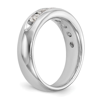 14K Weißgold 7 Stein 1 Karat Rund Diamant Komplett Kanalfassung Ring
