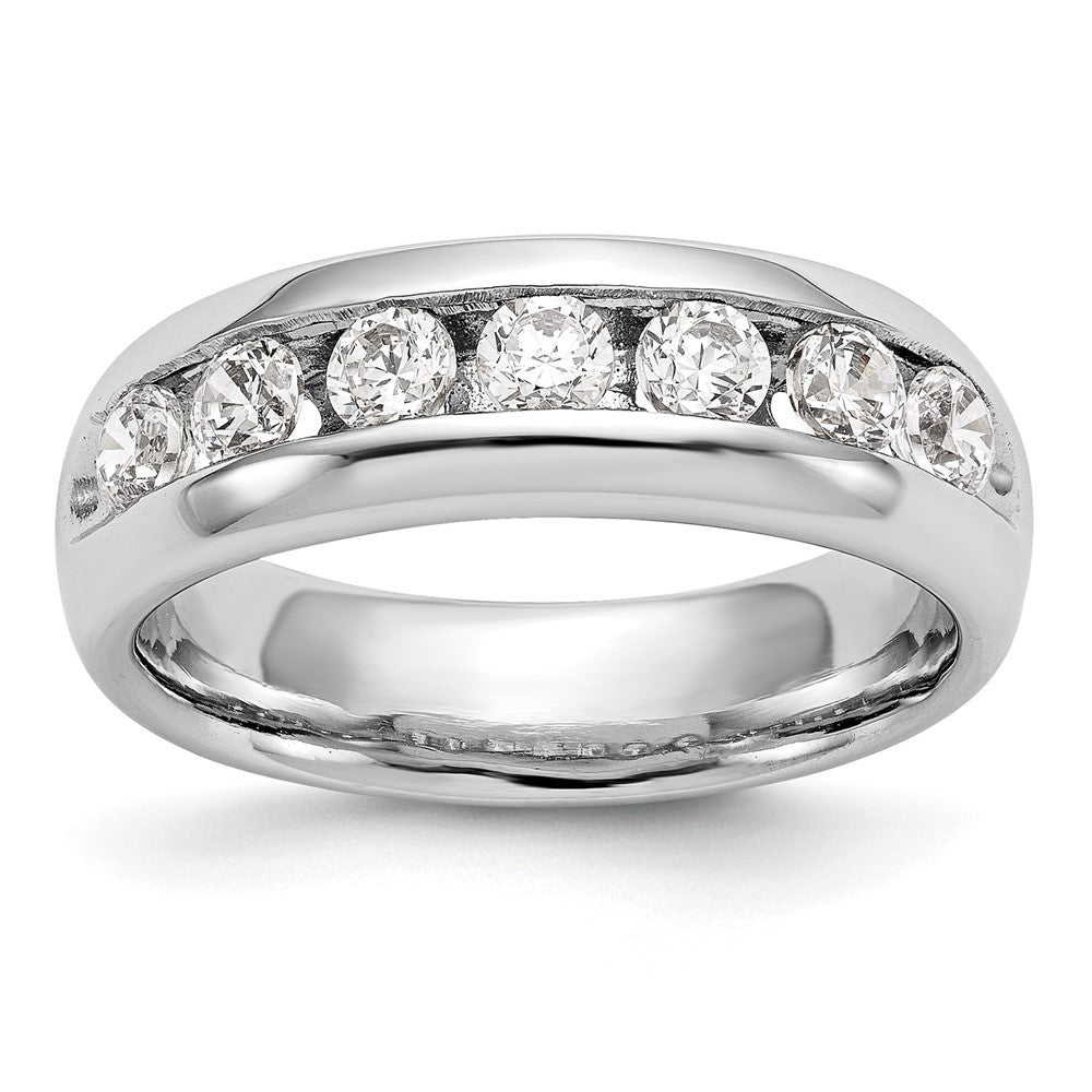14K Weißgold 7 Stein 1 Karat Rund Diamant Komplett Kanalfassung Ring