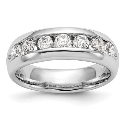 14K Weißgold 7 Stein 1 Karat Rund Diamant Komplett Kanalfassung Ring