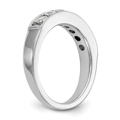 14K Weißgold Diamant-Ring mit 7 Steinen in Kanalfassung