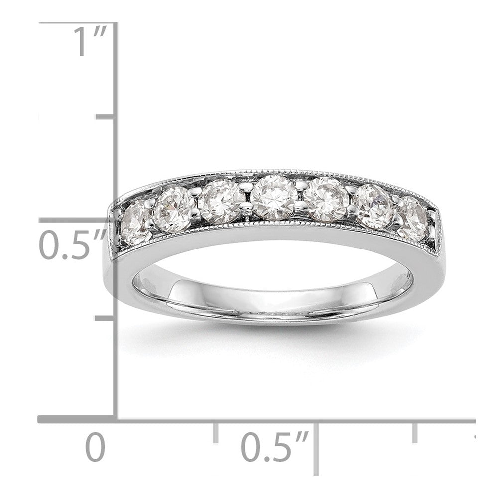 14K Weißgold Diamant-Ring mit 7 Steinen in Kanalfassung