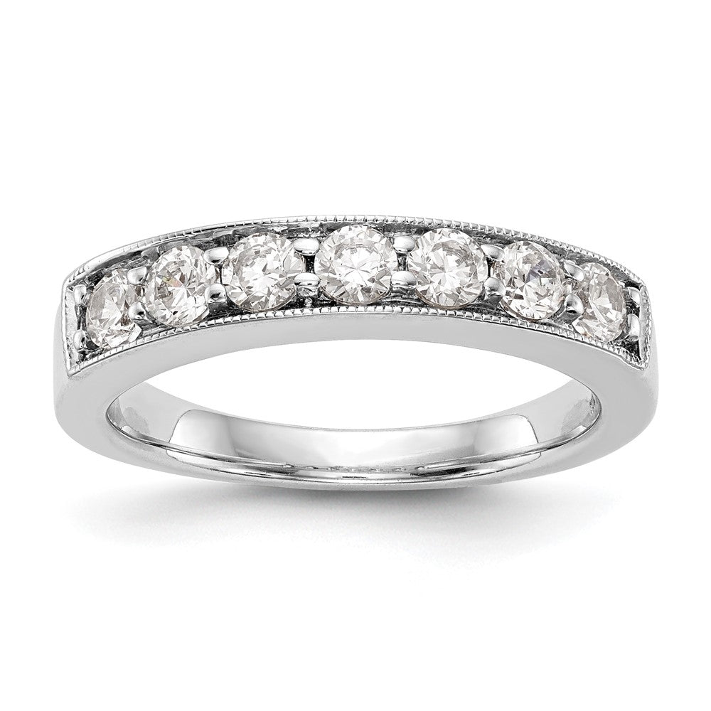 14K Weißgold Diamant-Ring mit 7 Steinen in Kanalfassung