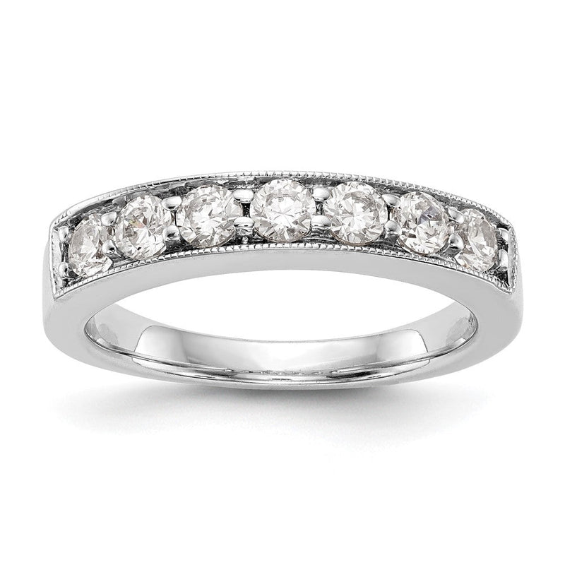 14K Weißgold Diamant-Ring mit 7 Steinen in Kanalfassung