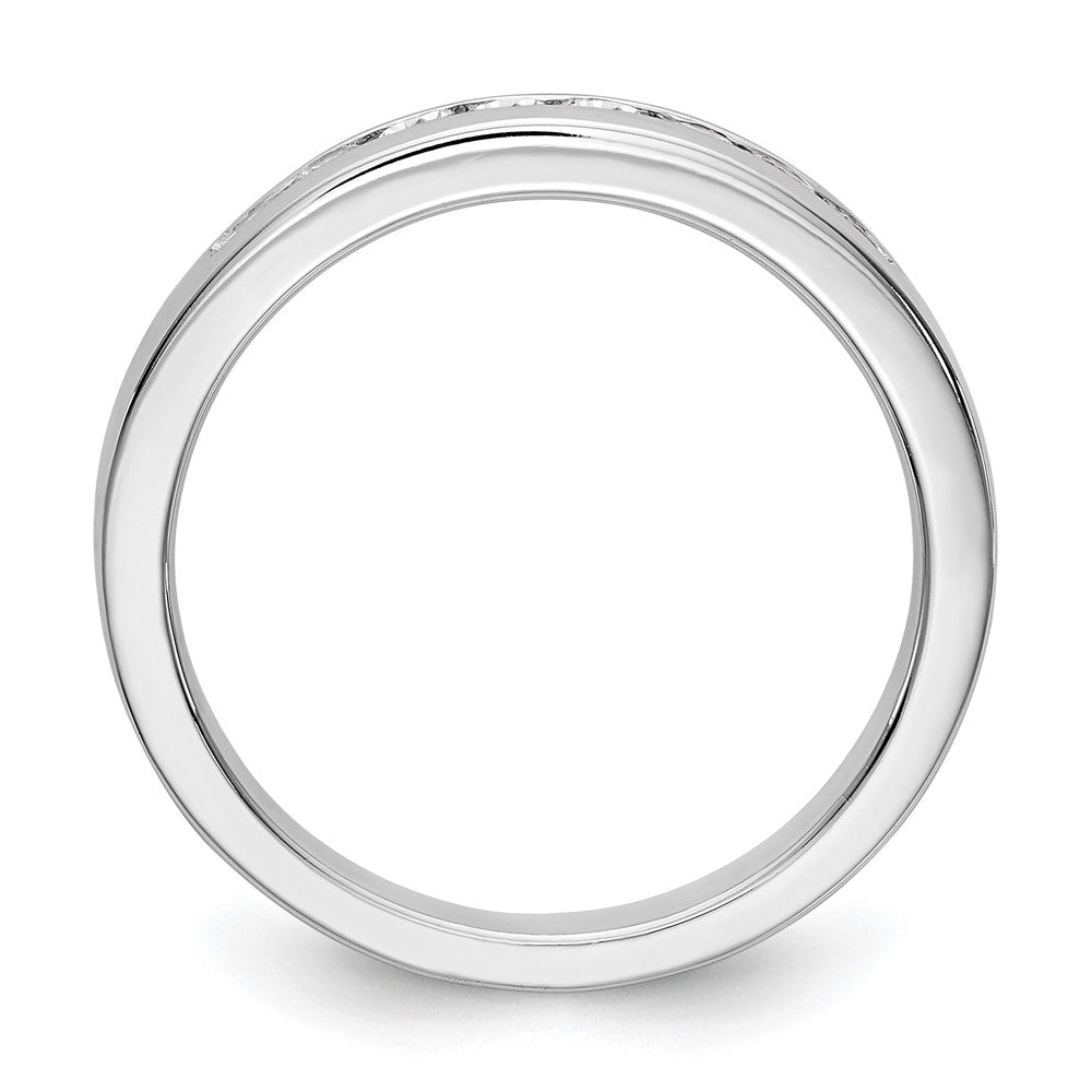 14K Weißgold Ehering mit 8 natürlichen Diamanten in Kanalfassung
