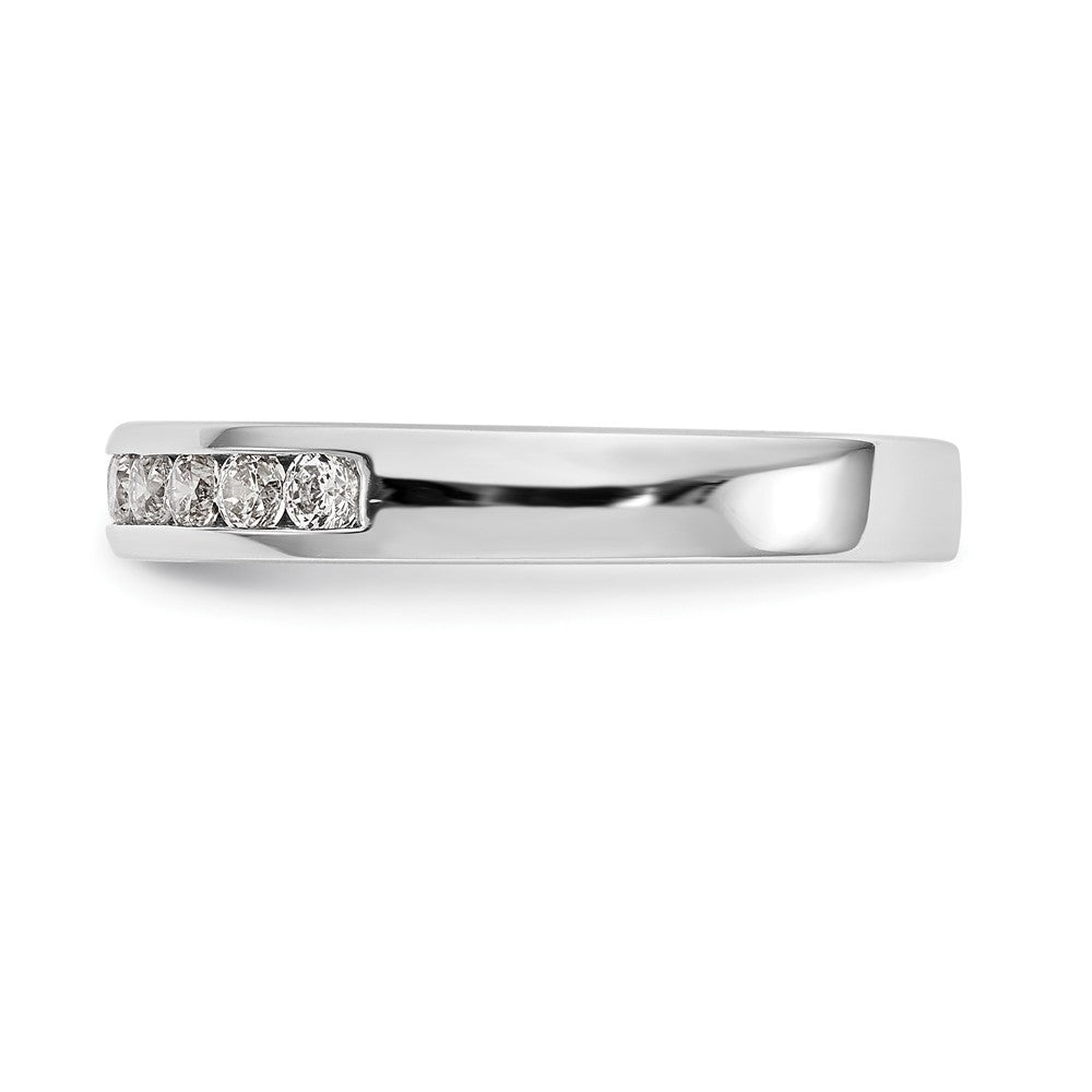 14K Weißgold Ehering mit 8 natürlichen Diamanten in Kanalfassung