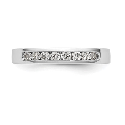 14K Weißgold Ehering mit 8 natürlichen Diamanten in Kanalfassung