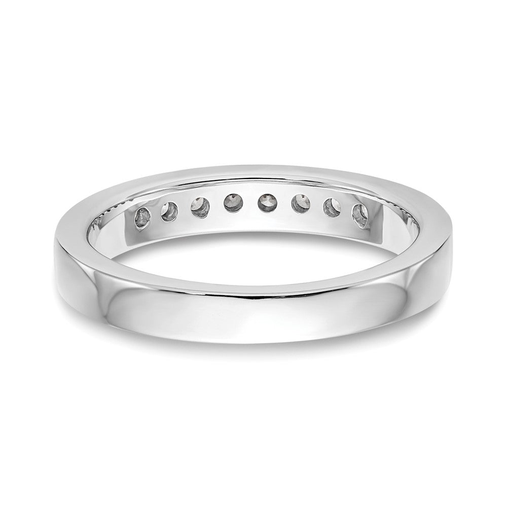 14K Weißgold Ehering mit 8 natürlichen Diamanten in Kanalfassung