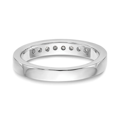 14K Weißgold Ehering mit 8 natürlichen Diamanten in Kanalfassung