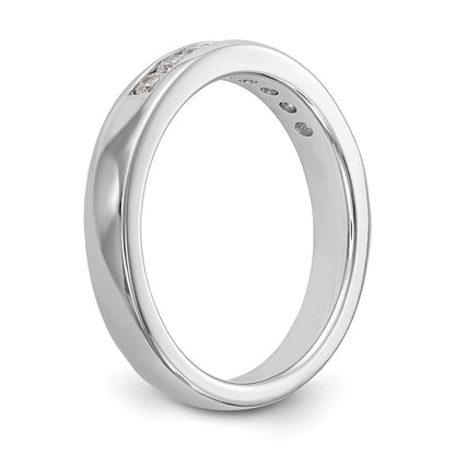 14K Weißgold Ehering mit 8 natürlichen Diamanten in Kanalfassung