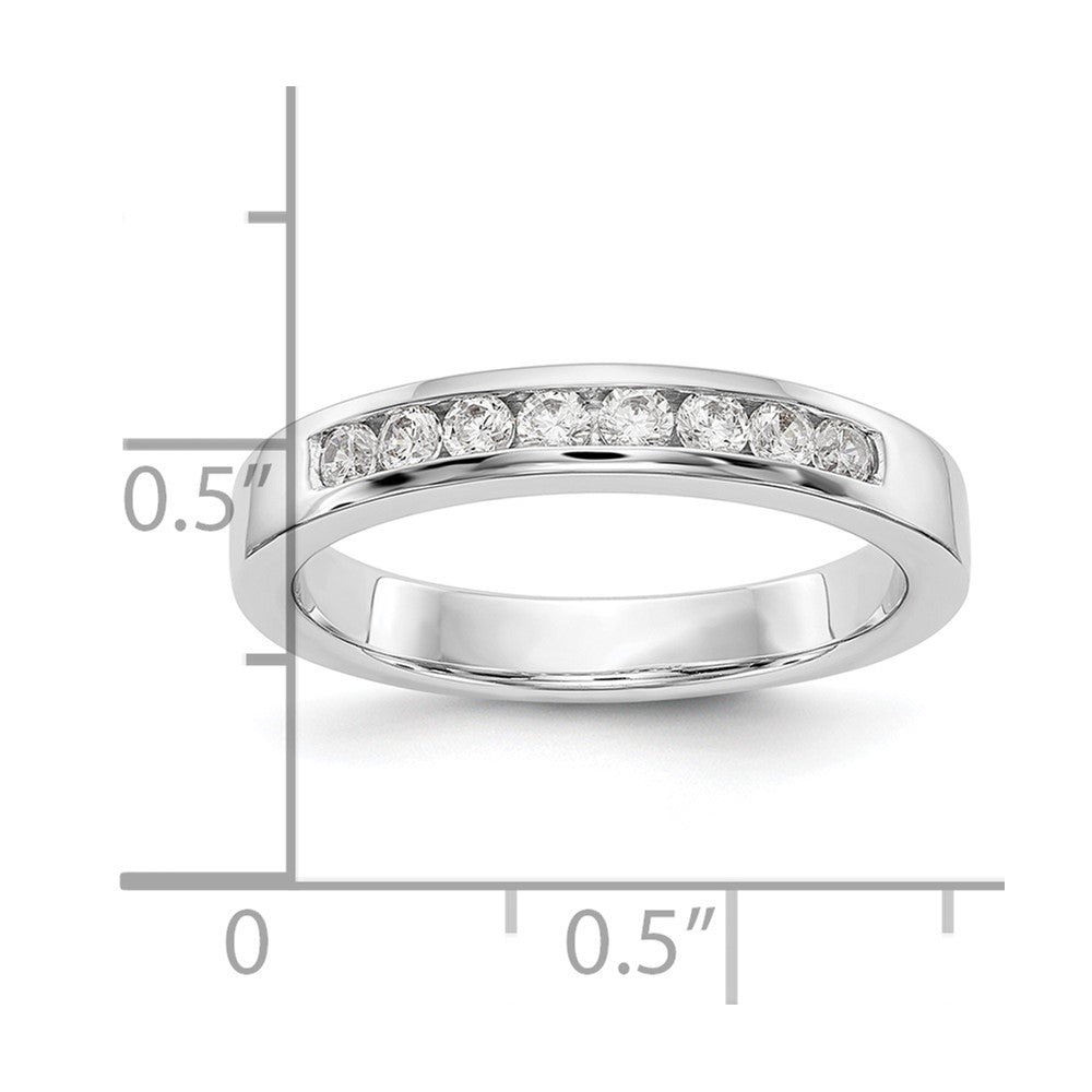 14K Weißgold Ehering mit 8 natürlichen Diamanten in Kanalfassung