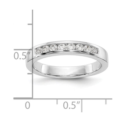 14K Weißgold Ehering mit 8 natürlichen Diamanten in Kanalfassung