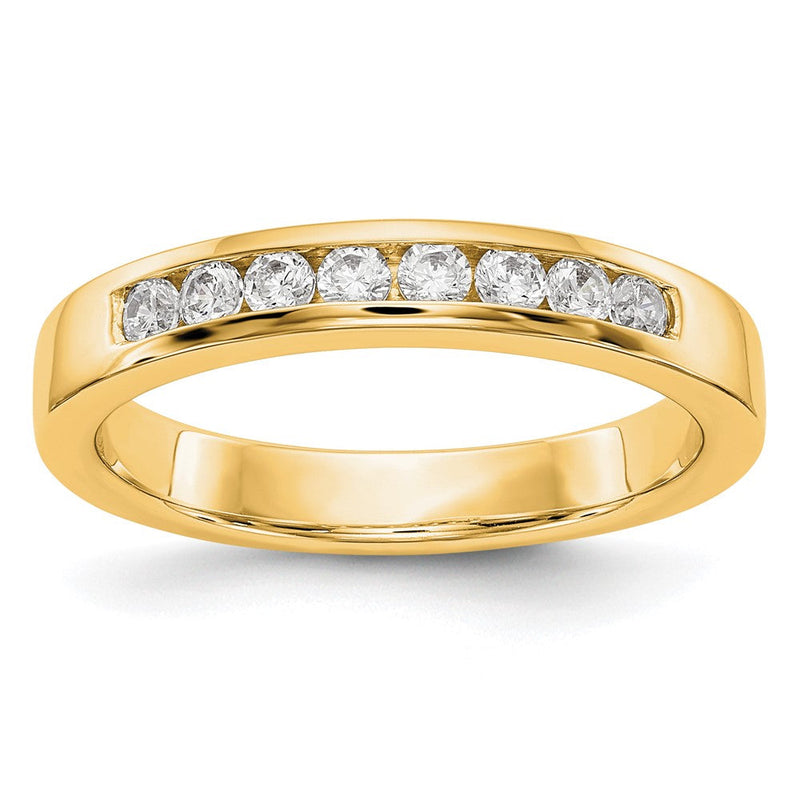 585 Gelbgold Ring mit 8 Diamanten in Kanalfassung