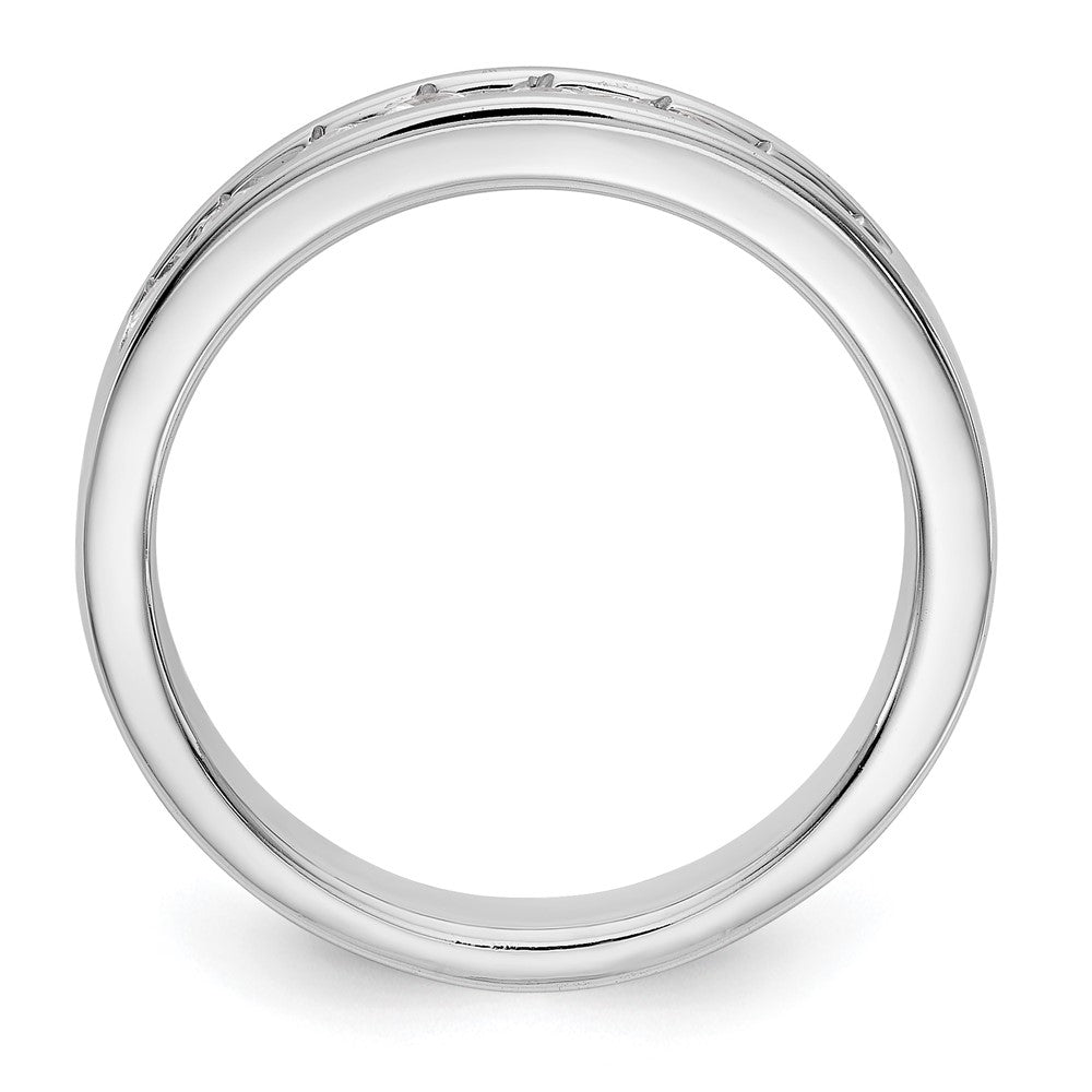 14K Weißgold Ehering mit 8 Diamanten in Kanalfassung