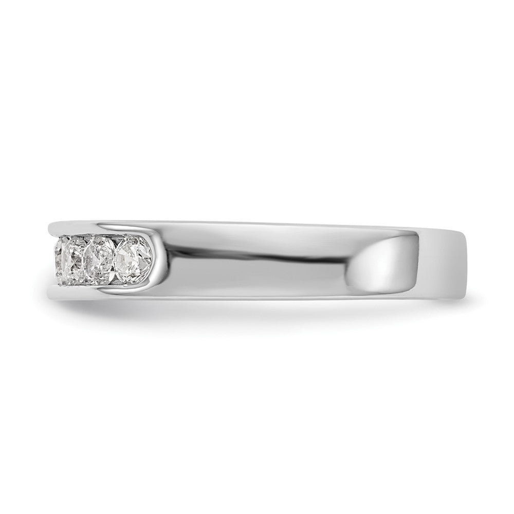 14K Weißgold Ehering mit 8 Diamanten in Kanalfassung