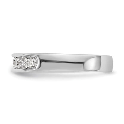 14K Weißgold Ehering mit 8 Diamanten in Kanalfassung