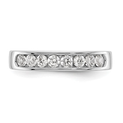14K Weißgold Ehering mit 8 Diamanten in Kanalfassung