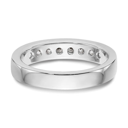 14K Weißgold Ehering mit 8 Diamanten in Kanalfassung