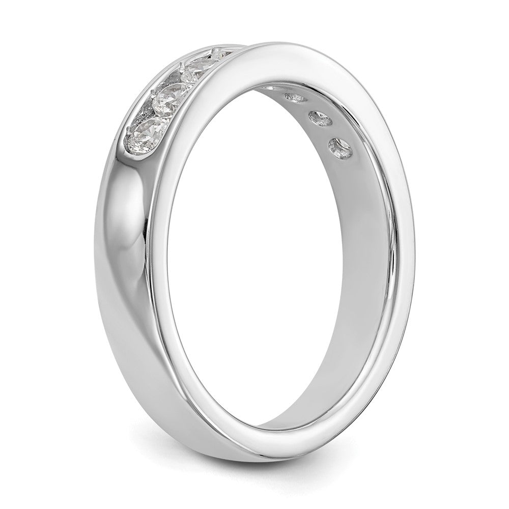 14K Weißgold Ehering mit 8 Diamanten in Kanalfassung
