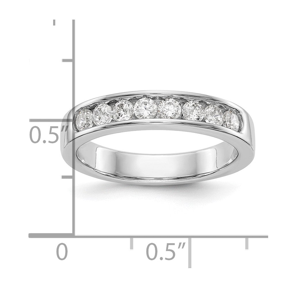 14K Weißgold 8 Stein 1/2 Karat Rund Diamant Komplett Kanalfassung Ring