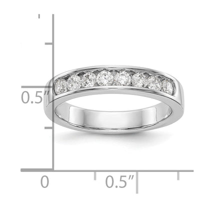 14K Weißgold Ehering mit 8 Diamanten in Kanalfassung