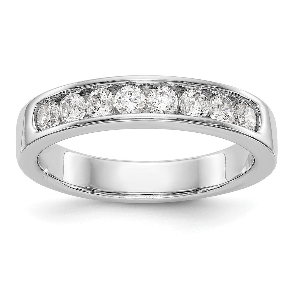 14K Weißgold 8 Stein 1/2 Karat Rund Diamant Komplett Kanalfassung Ring