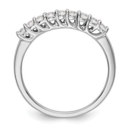 14K Weißgold Ehering mit 9 Diamanten in Krappenfassung, 0,33K, komplett besetzt, Rund-Diamanten