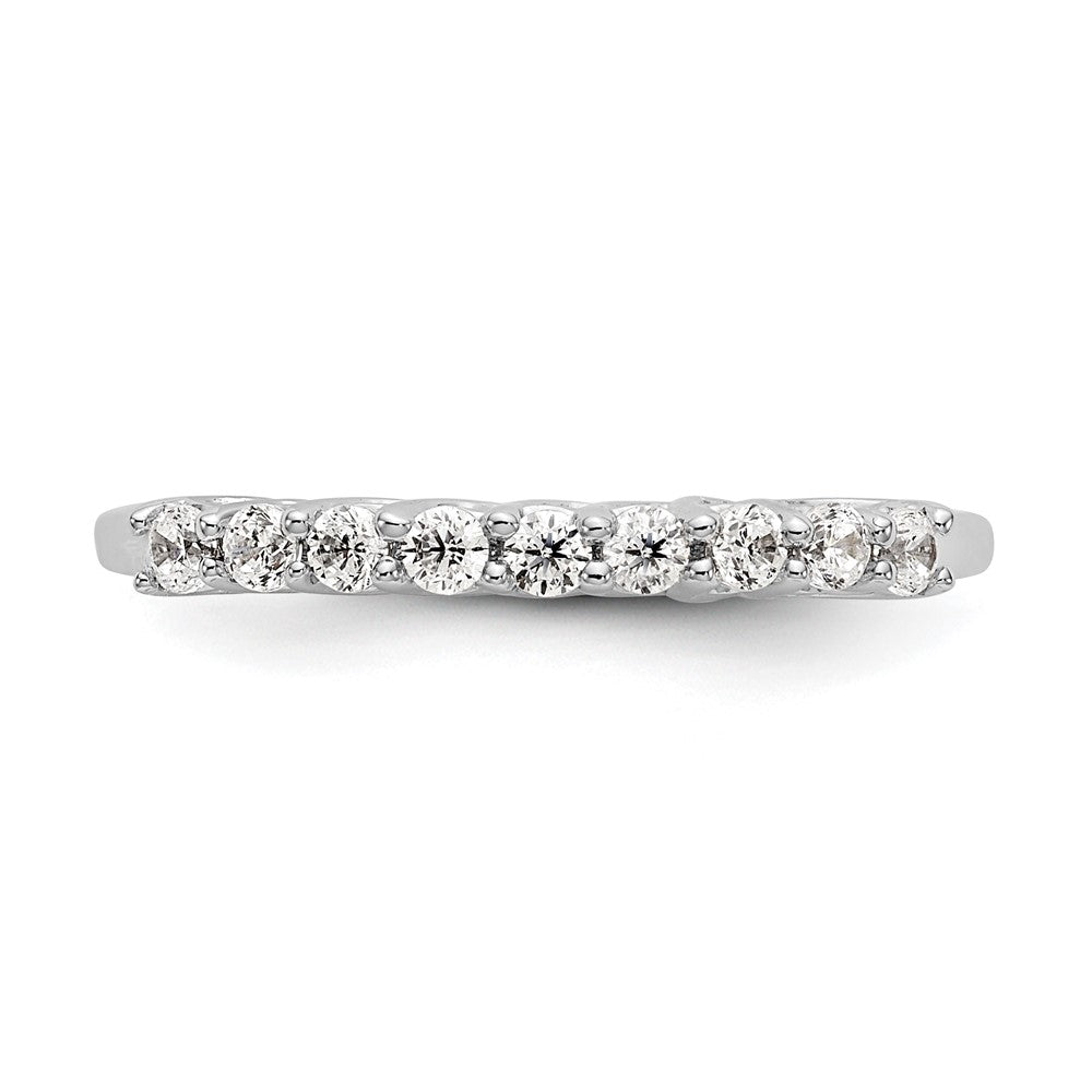 14K Weißgold Ehering mit 9 Diamanten in Krappenfassung, 0,33K, komplett besetzt, Rund-Diamanten