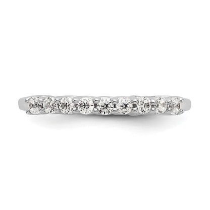 14K Weißgold Ehering mit 9 Diamanten in Krappenfassung, 0,33K, komplett besetzt, Rund-Diamanten