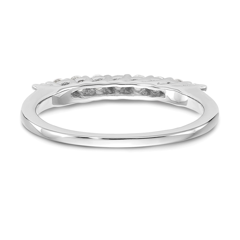 14K Weißgold Ehering mit 9 Diamanten in Krappenfassung, 0,33K, komplett besetzt, Rund-Diamanten