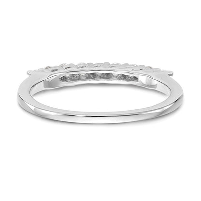 14K Weißgold Ehering mit 9 Diamanten in Krappenfassung, 0,33K, komplett besetzt, Rund-Diamanten