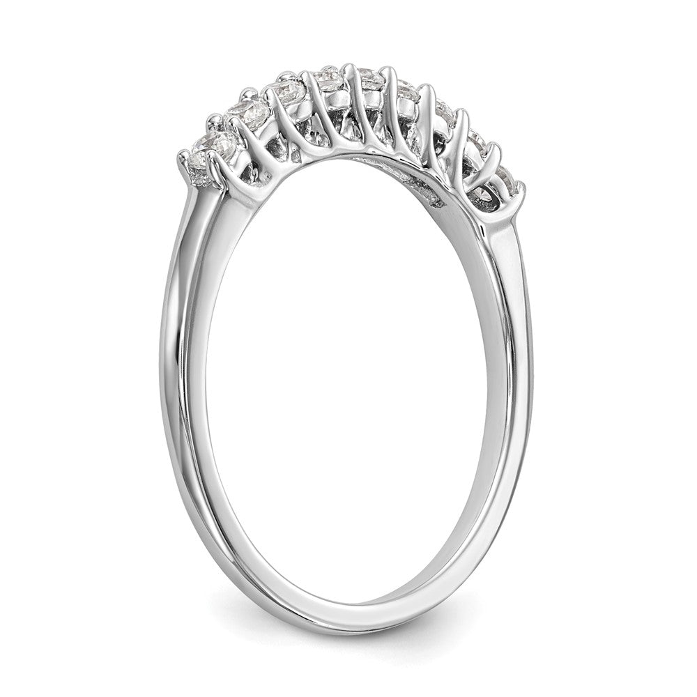 14K Weißgold Ehering mit 9 Diamanten in Krappenfassung, 0,33K, komplett besetzt, Rund-Diamanten