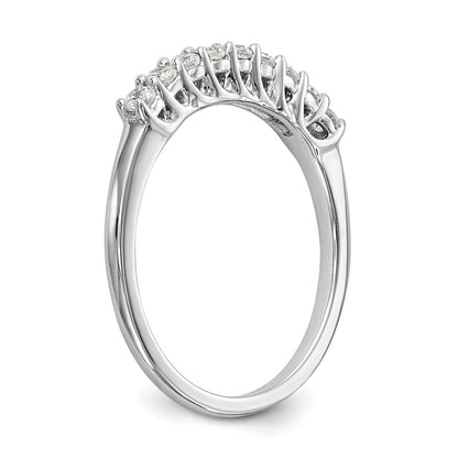 14K Weißgold Ehering mit 9 Diamanten in Krappenfassung, 0,33K, komplett besetzt, Rund-Diamanten