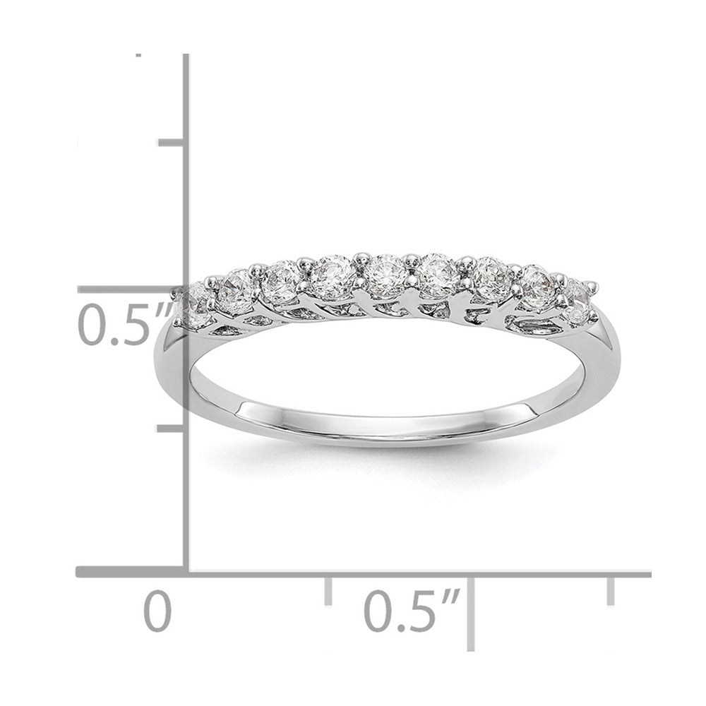 14K Weißgold Ehering mit 9 Diamanten in Krappenfassung, 0,33K, komplett besetzt, Rund-Diamanten