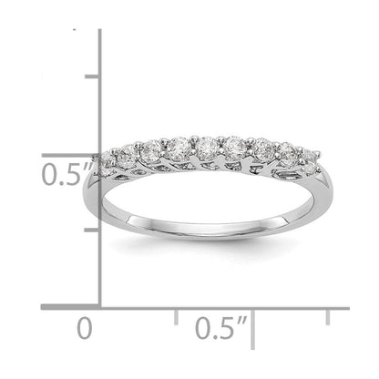 14K Weißgold Ehering mit 9 Diamanten in Krappenfassung, 0,33K, komplett besetzt, Rund-Diamanten