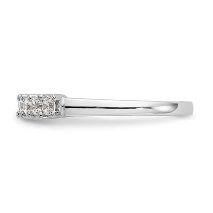 14K Weißgold Ring mit gemeinsamer Krappenfassung, 9 Diamanten, 0,5K komplett besetzte runde Diamanten