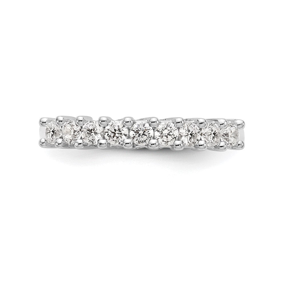 14K Weißgold Ring mit gemeinsamer Krappenfassung, 9 Diamanten, 0,5K komplett besetzte runde Diamanten