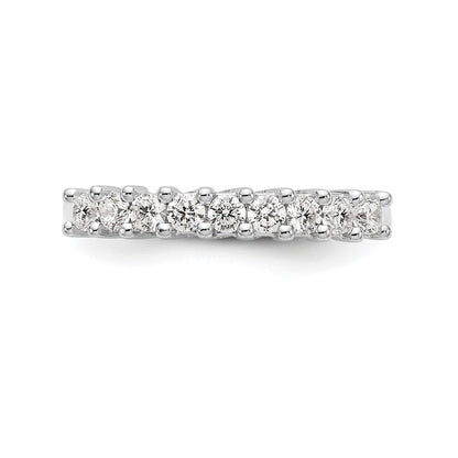 14K Weißgold Ring mit gemeinsamer Krappenfassung, 9 Diamanten, 0,5K komplett besetzte runde Diamanten