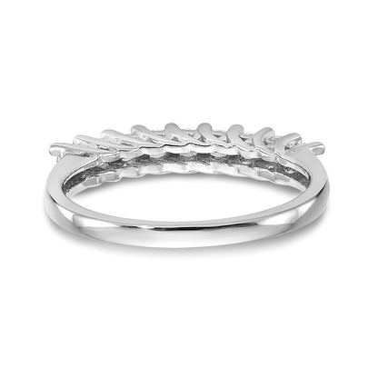 14K Weißgold Ring mit gemeinsamer Krappenfassung, 9 Diamanten, 0,5K komplett besetzte runde Diamanten