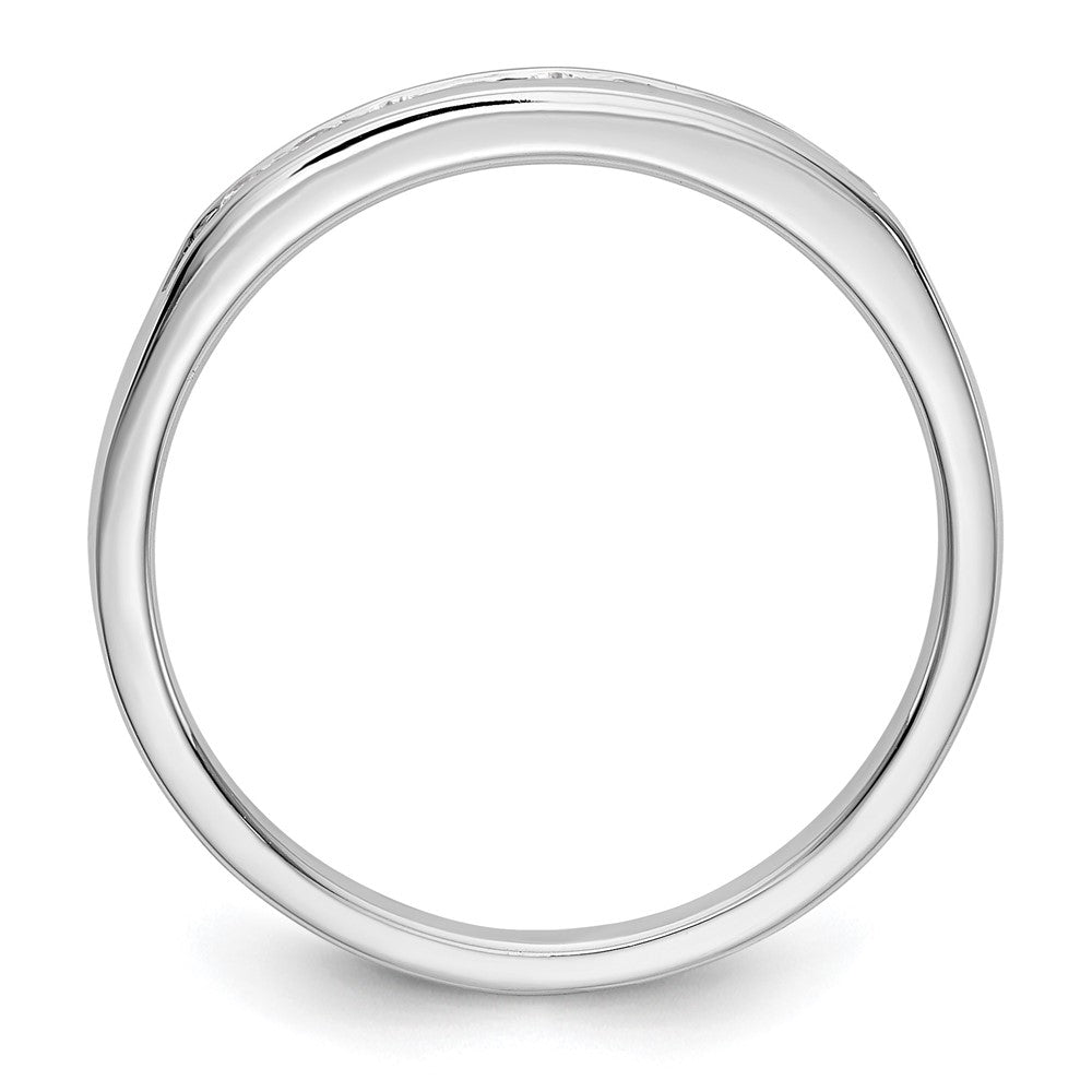 14K Weißgold Ring mit 9 Steinen echten Diamanten in Kanalfassung