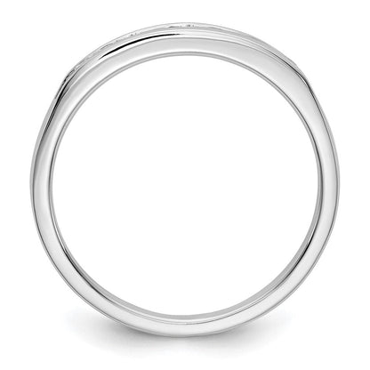 14K Weißgold Ring mit 9 Steinen echten Diamanten in Kanalfassung