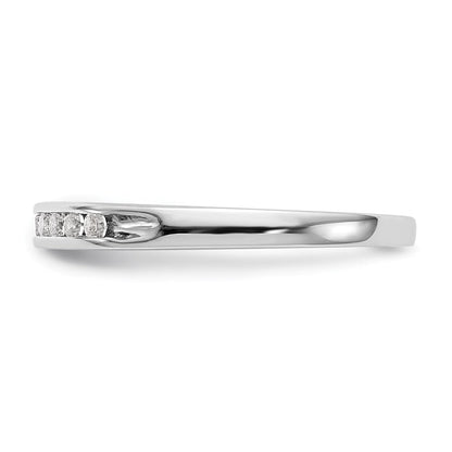 14K Weißgold Ring mit 9 Steinen echten Diamanten in Kanalfassung