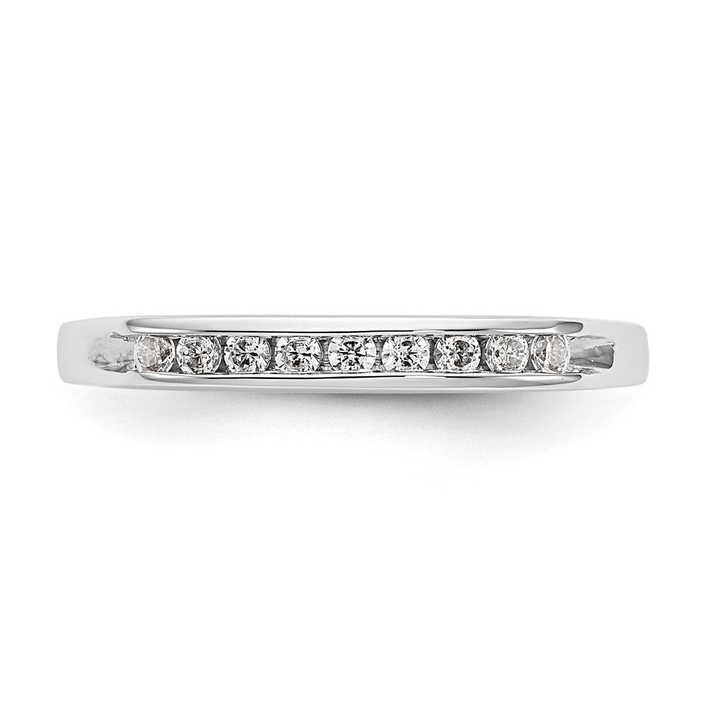 14K Weißgold Ring mit 9 Steinen echten Diamanten in Kanalfassung