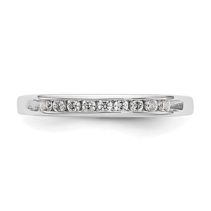 14K Weißgold Ring mit 9 Steinen echten Diamanten in Kanalfassung