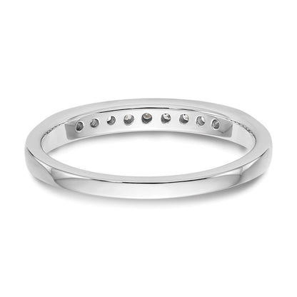 14K Weißgold Ring mit 9 Steinen echten Diamanten in Kanalfassung