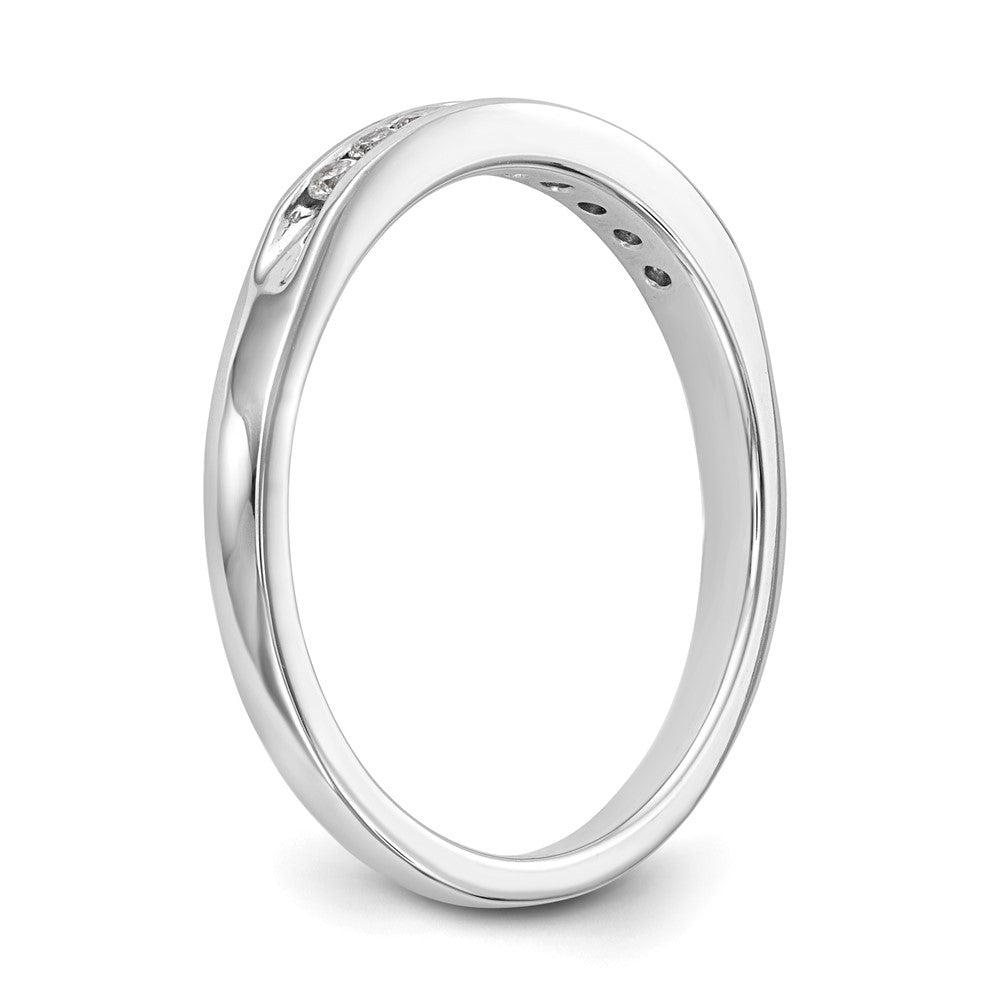 14K Weißgold Ring mit 9 Steinen echten Diamanten in Kanalfassung