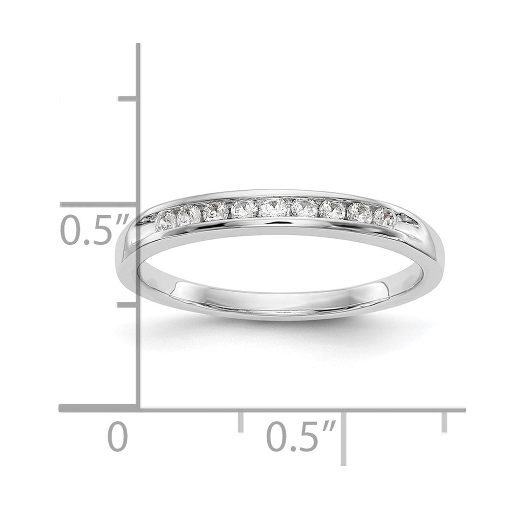 14K Weißgold Ring mit 9 Steinen echten Diamanten in Kanalfassung