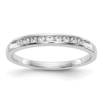14K Weißgold Ring mit 9 Steinen echten Diamanten in Kanalfassung