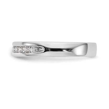 14K Weißgold Ring mit 9 Steinen, 0,25K rundem Diamant, komplett in Kanalfassung